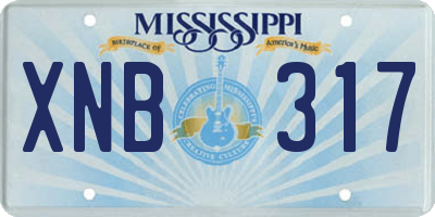 MS license plate XNB317