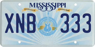MS license plate XNB333