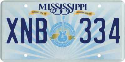MS license plate XNB334