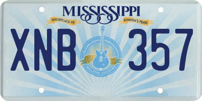 MS license plate XNB357