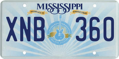 MS license plate XNB360
