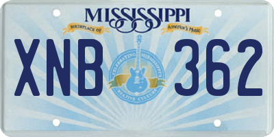 MS license plate XNB362