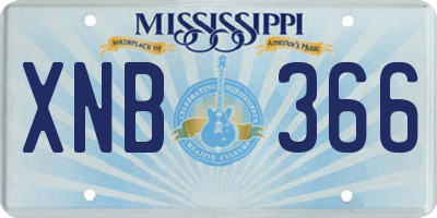 MS license plate XNB366