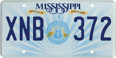 MS license plate XNB372