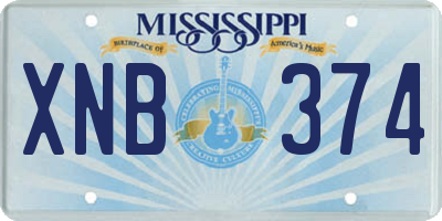MS license plate XNB374