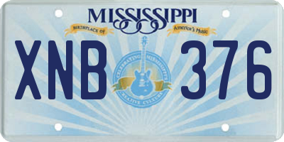 MS license plate XNB376