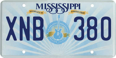 MS license plate XNB380