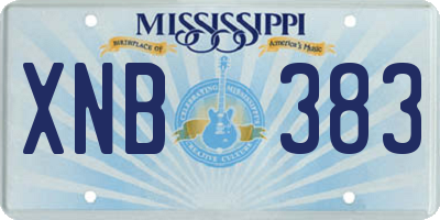 MS license plate XNB383