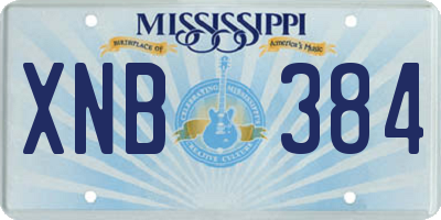 MS license plate XNB384