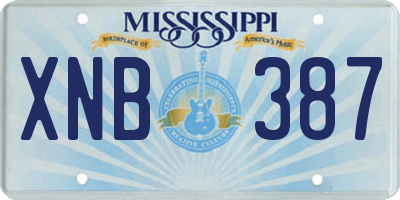 MS license plate XNB387