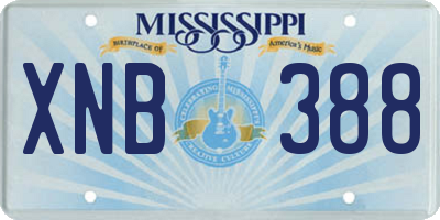 MS license plate XNB388