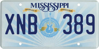MS license plate XNB389