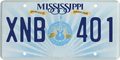 MS license plate XNB401