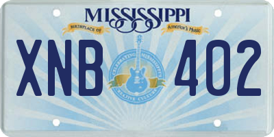 MS license plate XNB402