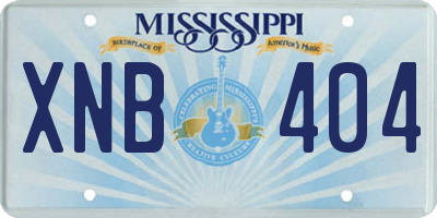 MS license plate XNB404