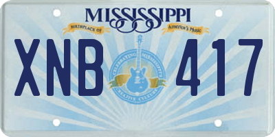 MS license plate XNB417