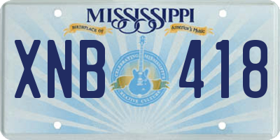 MS license plate XNB418