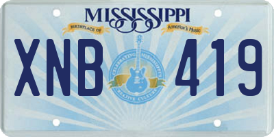 MS license plate XNB419