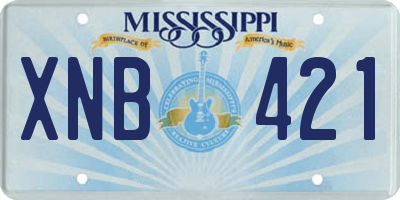 MS license plate XNB421