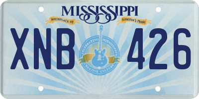 MS license plate XNB426