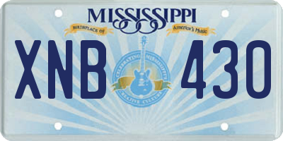 MS license plate XNB430