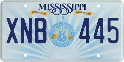 MS license plate XNB445