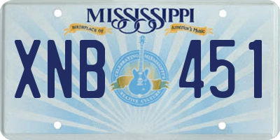 MS license plate XNB451