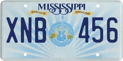 MS license plate XNB456