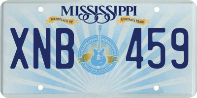MS license plate XNB459