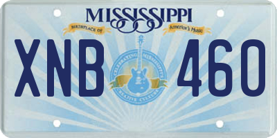 MS license plate XNB460