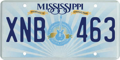MS license plate XNB463