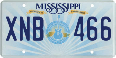 MS license plate XNB466