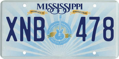 MS license plate XNB478