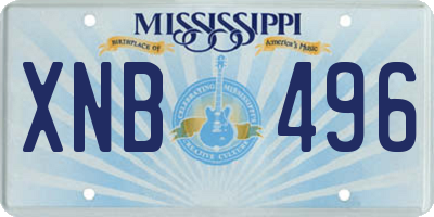 MS license plate XNB496