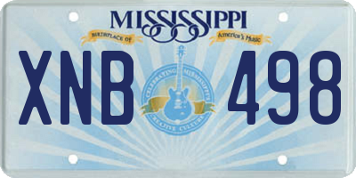 MS license plate XNB498