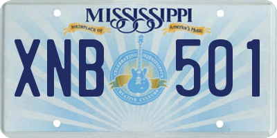 MS license plate XNB501