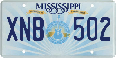 MS license plate XNB502