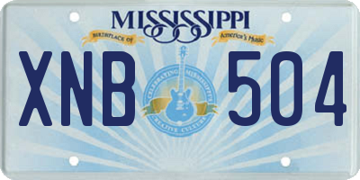 MS license plate XNB504