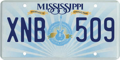 MS license plate XNB509
