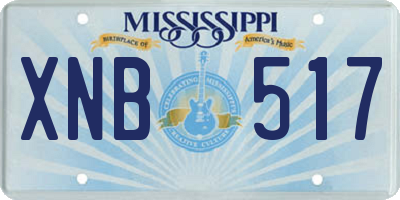 MS license plate XNB517