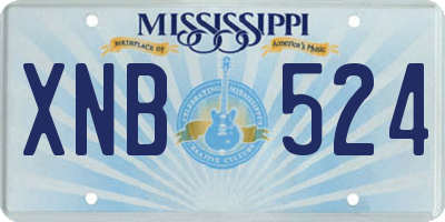MS license plate XNB524