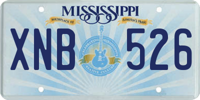 MS license plate XNB526