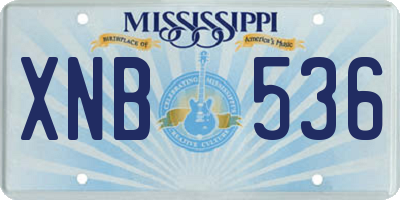 MS license plate XNB536