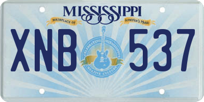 MS license plate XNB537