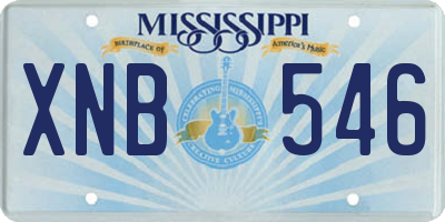 MS license plate XNB546