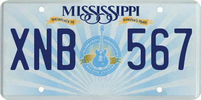 MS license plate XNB567