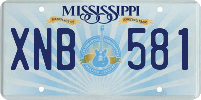 MS license plate XNB581