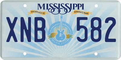 MS license plate XNB582
