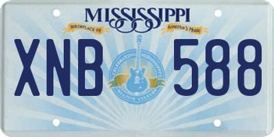 MS license plate XNB588