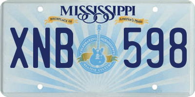 MS license plate XNB598